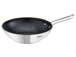 Tefal 28cm Duetto Stainless Steel Wok Pan - Silver