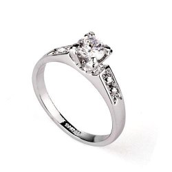 Wow Elegant Engagement Ring With Austrian Crystal Stellux Zirconia - Size 17mm