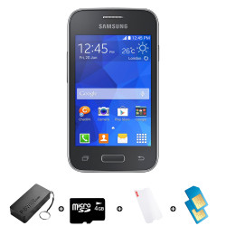 Samsung Young 2 4GB 3G - Bundle includes Airtime + 1.2GB Starter Pack + Accessories - Black R2000 Airtime @ R100 pm X 20