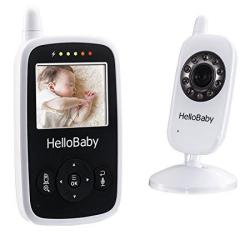 Hello Baby Wireless Video Baby Monitor With Digital Camera Hb24 Night Vision Temperature Monitoring & 2 Way Talkback System White