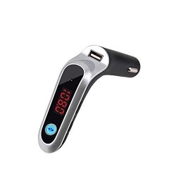 Fuloophi Car Bluetooth Handsfree Fm Modulator Wireless Bluetooth Car MP3 Player Fm Transmitter With 5V 2.5A USB Car Charger Silver