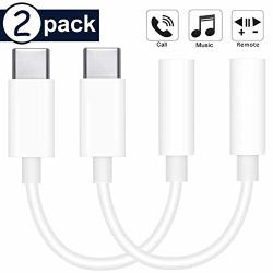 2 Pack Usb-c To 3.5 Mm Headphone Jack Adapter Usb-c To 3.5MM Aux Audio Earphone Dongle Jack Cable Type C Adapter Connector For Huawei P30