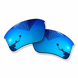 Mycourag Replacement Lenses Compatible With Oakley Flak Jacket Xlj OO9009 Sunglass - Ice Blue Mirror Coated Polarized