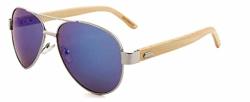 Earth Accessories Aviator Sunglasses With Bamboo Frames And UV400 Lenses For Women Or Men