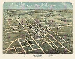 DOPPELGANGER33LTD Map Antique 1873 Koch Brenham Texas City Plan Large Replica Poster Print PAM1924