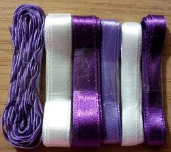 Ribbon Purple & White Mix 6x1m