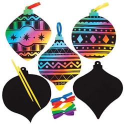 Assorted Festive Arts and Crafts Baker Ross AT213 Christmas Scratch Decorations Pack of 10