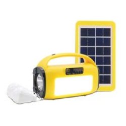 3W Solar Lighting System With Site Lamp And Torch Yellow