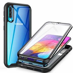 Ivencase Samsung Galaxy A71 Case Full-body Heavy Drop Protection Shock Absorption Cover With Built-in Screen Protector Designed For Samsung Galaxy A71 - Black clear