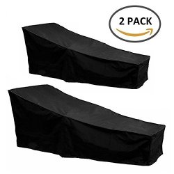Hootech Set Of 2 Patio Chaise Lounge Cover Heavy Duty Outdoor Lounge Chair Covers Protector Waterproof Lightweight 82LX30WX31H