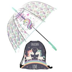 Unicorn Umbrella & Bag Rainbow Set