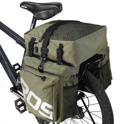 Roswheel 37l Durable Water Resistant 3 In 1 Bicycle Rear Pannier Bag - Green