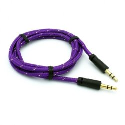 Selna Purple Tangle Free Braided Wire Car Audio Stereo Aux Cable Auxiliary Adapter For Iphone 6 6 Plus 5S 5C 5 4S Samsung