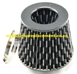 Carbon Hollow Top 76mm Cone Air Filter Short