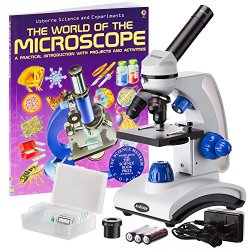 AmScope Awarded 2016 Best Student Microscope 40x-1000x Dual Light Glass Lens All-metal Frame Student Microscope With Slides And Book
