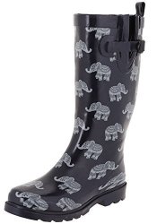 Capelli New York Ladies Elephant Row Printed Rain Boots Navy Combo 8