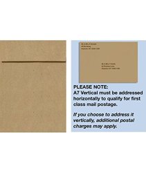 A7 Vertical Invitation Envelopes W peel & Press 7 1 4 X 5 1 4 - Grocery Bag 50 Qty Perfect For Invitations Announcements Sending Cards 5X7 Photos 4880V-GB-50