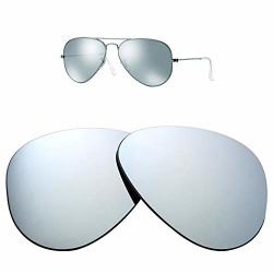 Oak&ban Replacement Lenses For Ray Ban Aviator Large Metal RB3025 58MM Sunglasses 100% Uv Protection Silver Flash