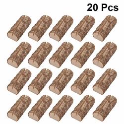 Exceart 20PCS Wood Place Card Holders Table Number Holders Natural Durable Cardcase For Wedding Party Birthday Home Table Name And More