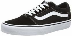 Vans Men's Low-top Sneakers Black Suede Canvas Black White C24 2 M Us