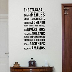 Slaveg Wall Sticker Removable Home Decor Wall Vinyl Decals En Esta Casa Spanish In This House For Living Room