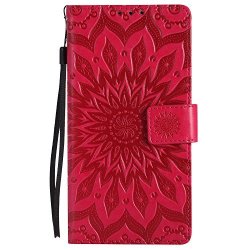 Jewby LG V20 Cases Wallet Stand LG V20 Case Cover Protective Pu Leather Case Cover For LG V20 Shock Proof Red