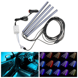 20 Colors Rgb 5050 Led Car Glow Interior Kit Atmosphere Light Strip Bar 44 Key