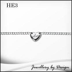 Heart Ankle Chain With A Name - Engraving