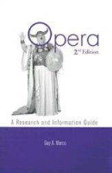 Opera - A Research And Information Guide Hardcover 2 Revised Edition
