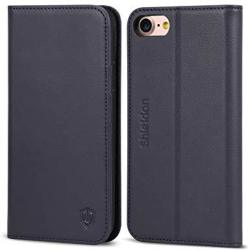 Shieldon Iphone 8 Case Iphone 8 Wallet Case Genuine Leather Iphone 7 Flip Magnetic Cover Card Slots Holder Carry-all With Kickstand Tpu Shockproof Case