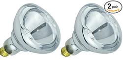 Pack Of 2 BR40 250 E26 Heat Lamp 250-WATT BR40 Clear Flood Reflector Mediume Base Light Bulb