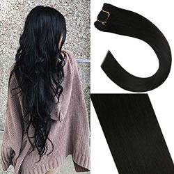 Sunny Human Hair Weft Extensions Sew In 1 Black 100% Remy Human Hair Extensions Double Weft Grade 7A Quality Full Head Thick Thickened Soft