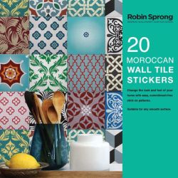 Robin Sprong Pack Of 20 15 X 15 Cm Moroccan Wall Tile Stickers