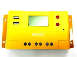 New Ecco Plus 30 Amp Solar Regulator And Charge Controller - 12v 24v - With Dual Usb Ports