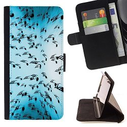 GRAPHIC4YOU Music Note Thin Wallet Card Holder Leather Case Cover For Samsung Galaxy Note 5