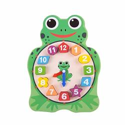 Wooden Toy Clock Preschool Toys Owl frog Animal Theme Numbers And Shapes Sorting Toy Blocks For Kids Visual brain regonition Development Frog