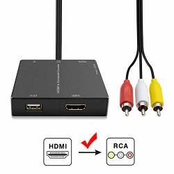 HDMI To Rca Converter Compatible For Amazon Fire Stick HDMI To Av Adapter For Older Tv HDMI Converter Compatible For Roku Streaming Stick Supports