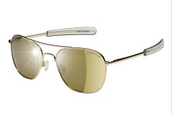 Eagle Eyes Freedom Aviator Sunglasses TRILENIUM7 Polarized Gold gold 55 Mm