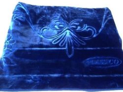 Ship From Usa Solaron Blanket Throw Classic Blue Korean Thick Mink Plush Embossed King Size .PACKNO-FWEGB41S-1GH3522