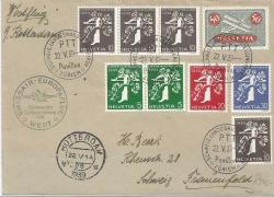 Switzerland 1939 Swissair Europaflug West Airmail Cover With Special Cancellation Very Fine