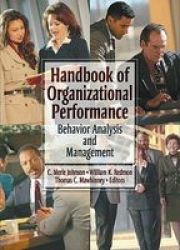 Handbook of Organizational Performance - Behaviour Analysis and Management