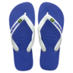 Havaianas Unisex Brazil Logo Blue Sandals 43 44