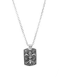 Police Stainless Steel Necklace With Silver And Black Pendant
