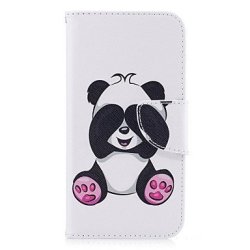 For Samsung Galaxy A5 2017 A3 2017 Phone Case Pu Leather Material Giant Panda Pattern Painted A5 2016 A3 2016 Compatible Models : Galaxy A3 2017