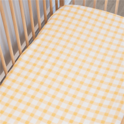 Orange Squares Cot Fitted Sheet