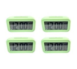 Battery-powered Digital Alarm Clock Pack Of 2 Green