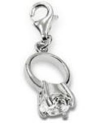 B49-C6225 - Sterling Silver Ring Dangle Charm For Charm Bracelet