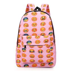 Nine Max Cute Emoji Printing School Bags - A Pink
