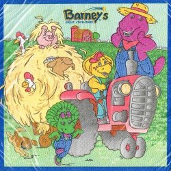 Barney Vintage 'great Adventure' Small Napkins 16CT