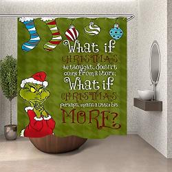 Grinch Christmas Shower Curtain for Bathroom Waterproof Decoration Shower  Curtains Sets Decor Accessories 72x72 Dr.Seuss' How The Grinch Stole